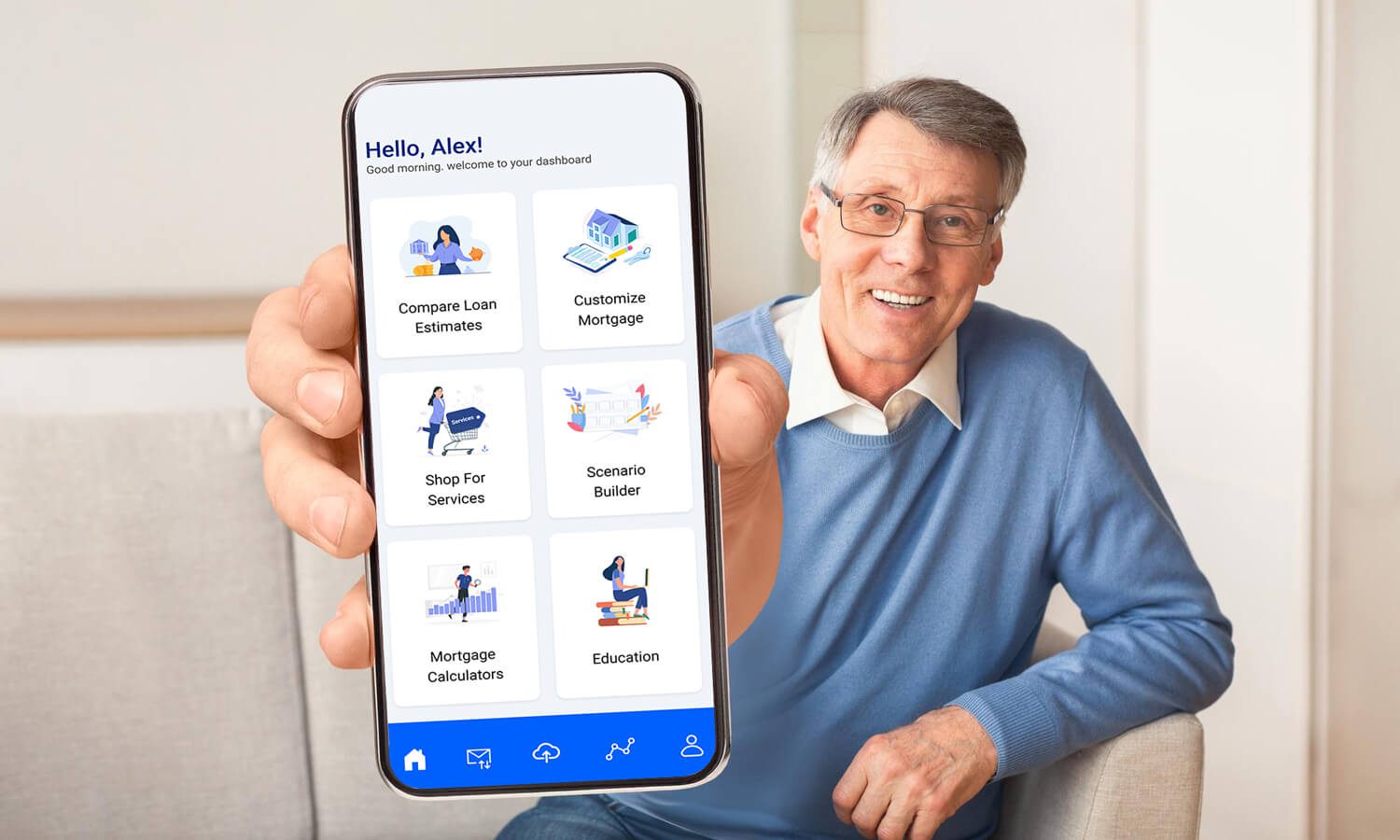 Image of a person using the Confer app