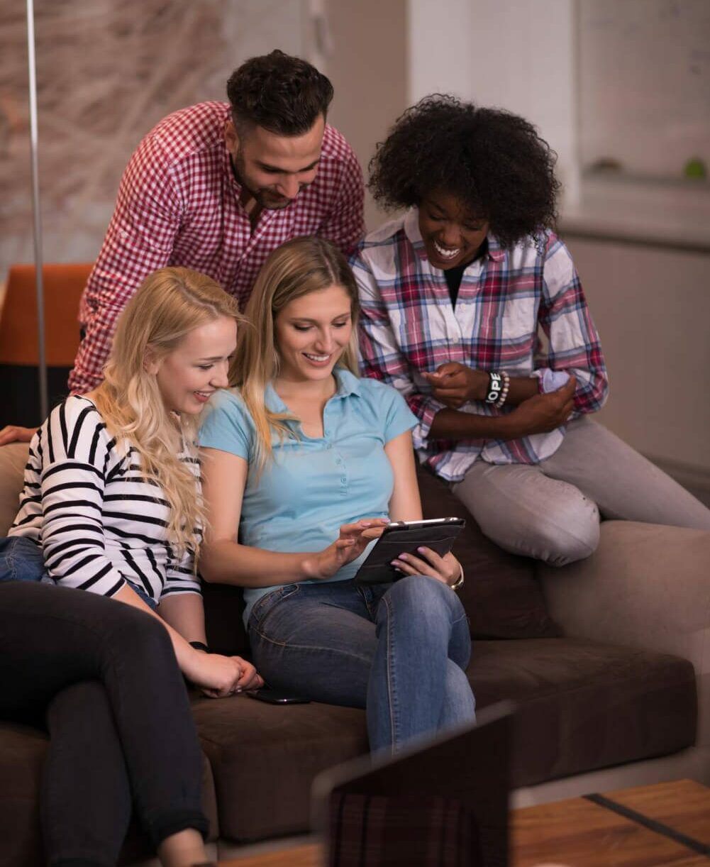 multiethnic startup business team meeting modern bright office interior brainstorming working laptop tablet computer 1 e1687816841674
